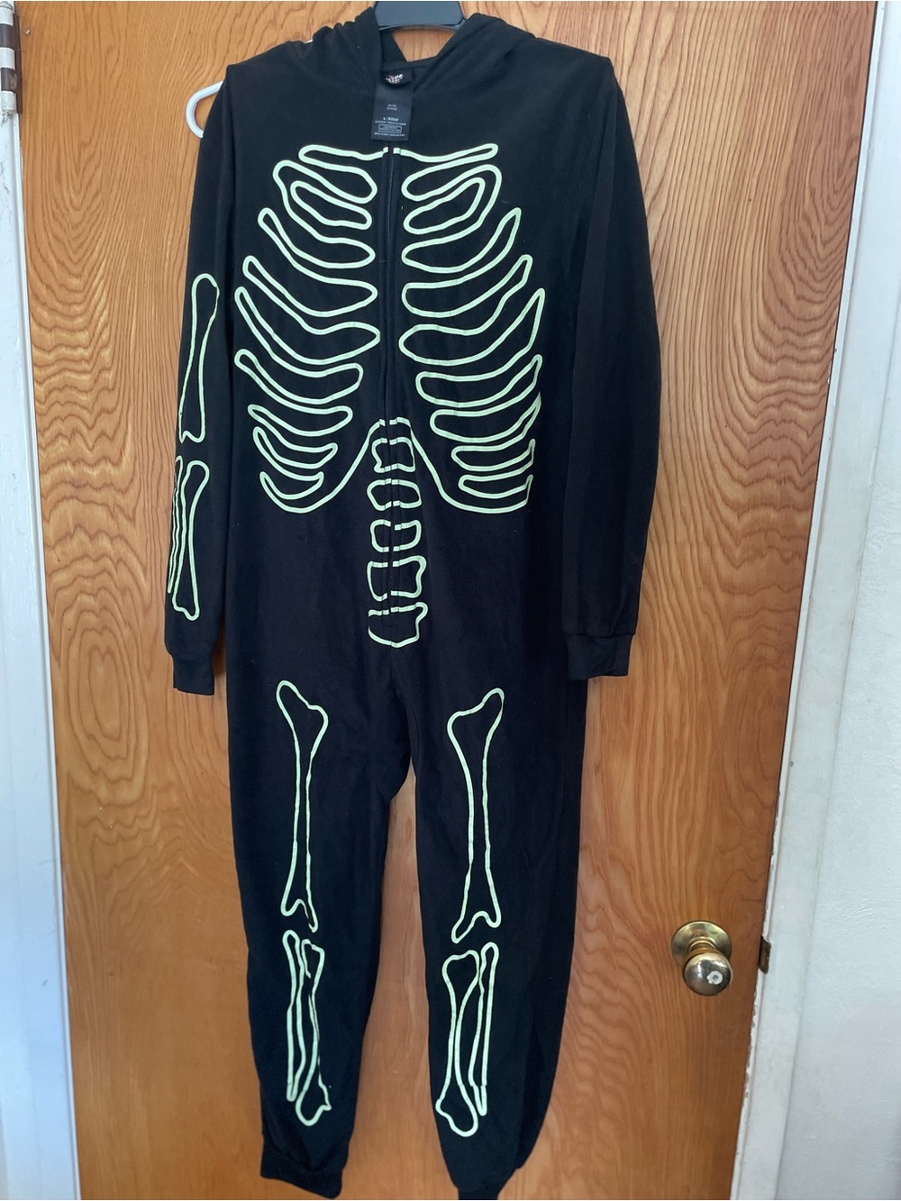 Kids Black Glow Skeleton Pajamas Onesie